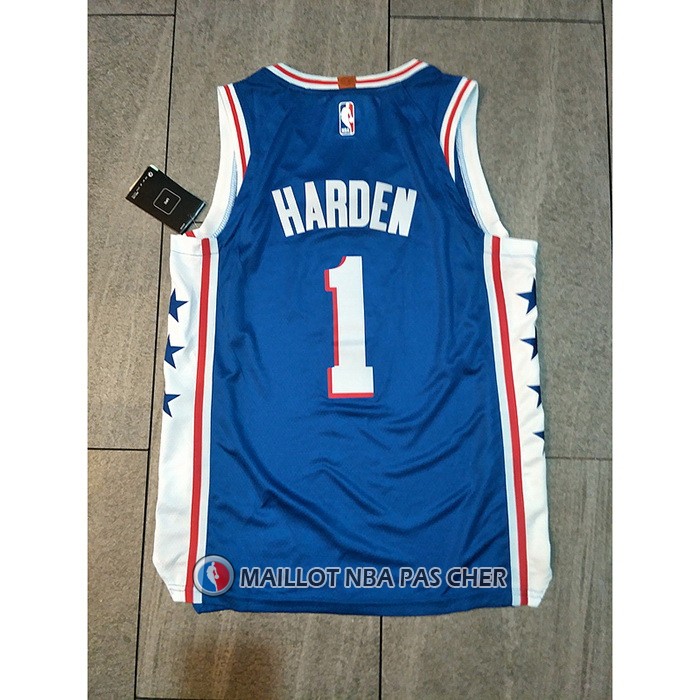 Maillot Philadelphia 76ers James Harden NO 1 Icon 2021-2022 Authentique Bleu